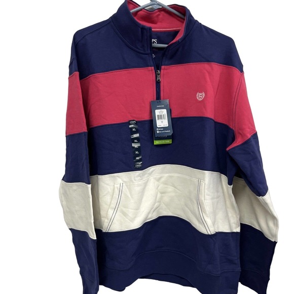 Chaps pullover old school striped colors mens XL Everyday Fleece - Picture 1 of 10